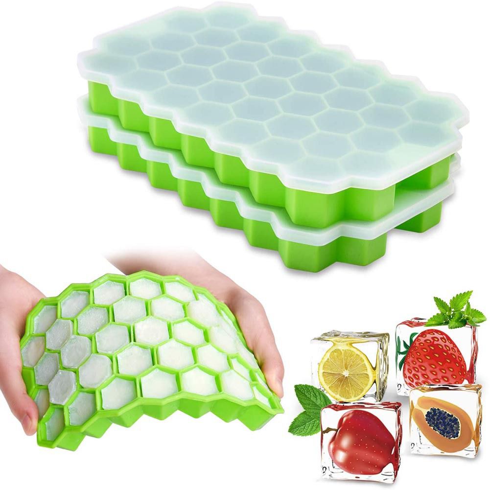 Honeycomb Shape Ice Mold | Durable Freezer Tray With Cover | Random Color