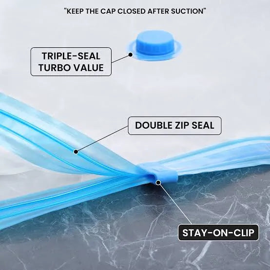 5-Pack Vacuum Storage Bags with Hand Pump – Space-Saving Compression Bags for Bedding & Clothes