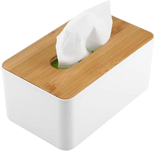 Bamboo Wood Tissue Box With Mobile Stand