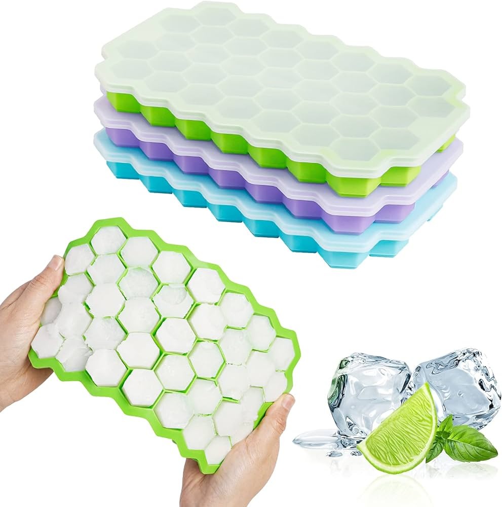 Honeycomb Shape Ice Mold | Durable Freezer Tray With Cover | Random Color