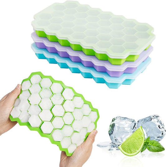 Honeycomb Shape Ice Mold | Durable Freezer Tray With Cover | Random Color