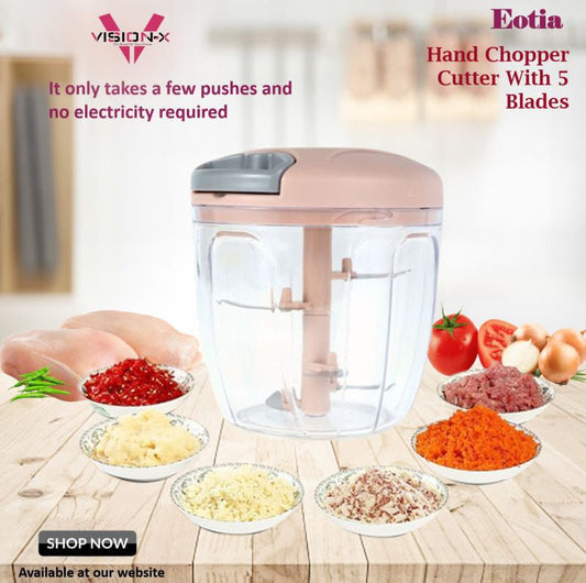 Manual Food Chopper – Hand Pull Vegetable & Meat Chopper (Large Capacity)