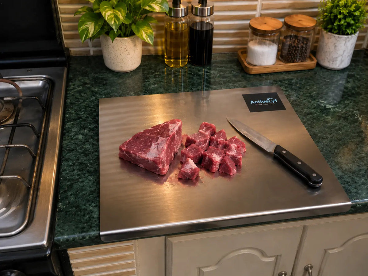 Premium Stainless Steel Cutting Board – Food Safe & Rust Resistant