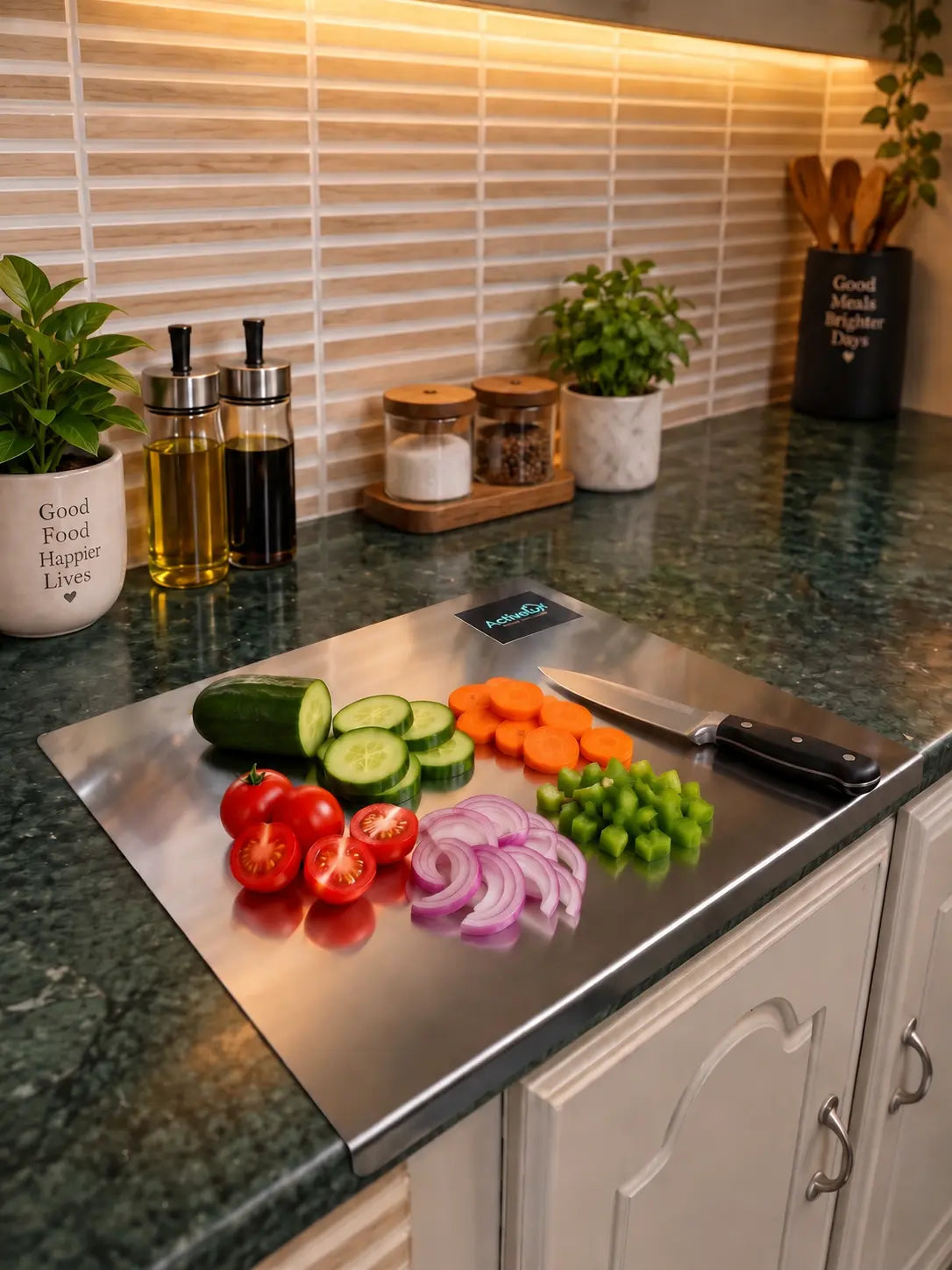 Premium Stainless Steel Cutting Board – Food Safe & Rust Resistant