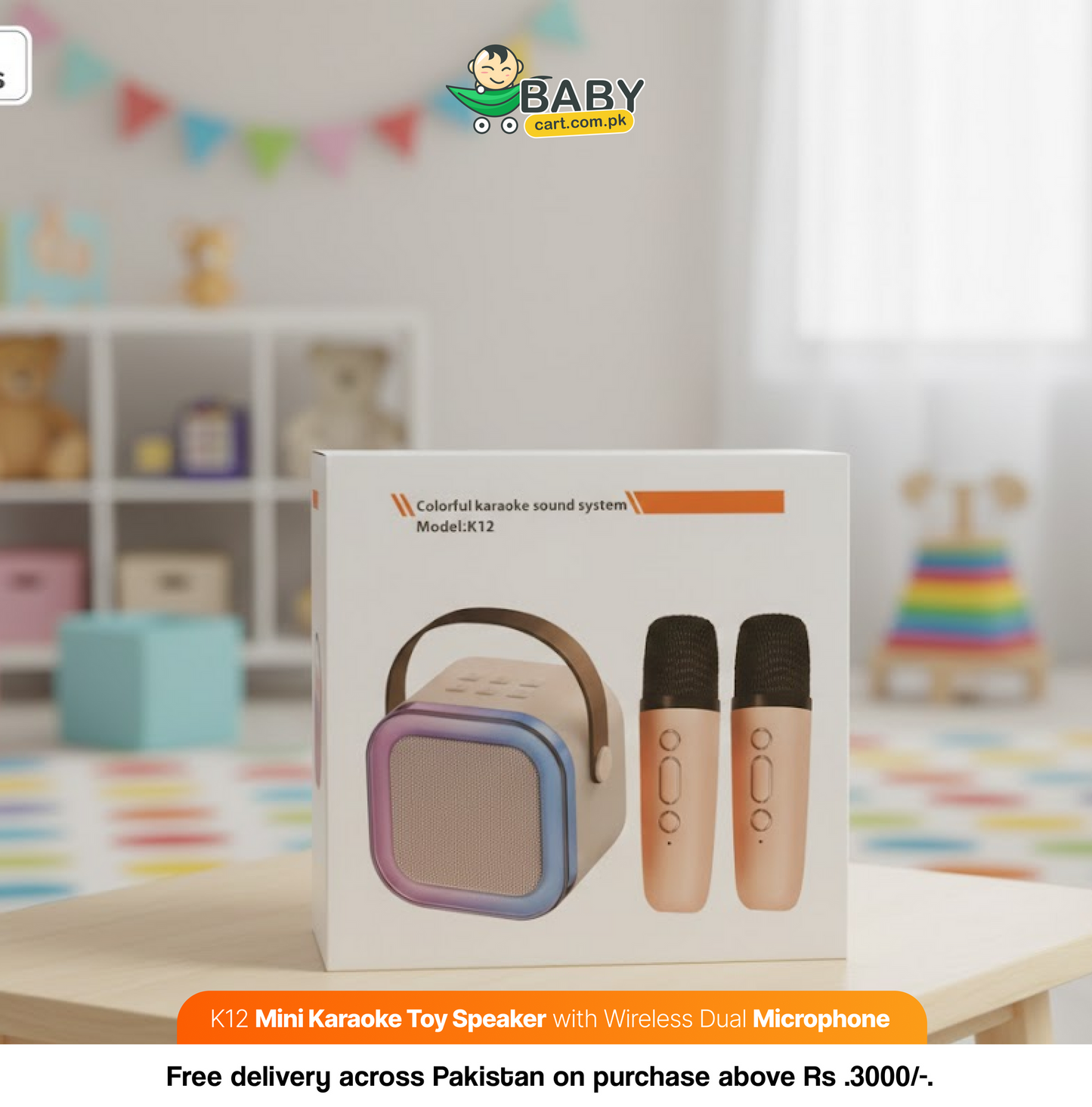 K12 Mini Karaoke Speaker with Wireless Dual Microphone - Toys for kids