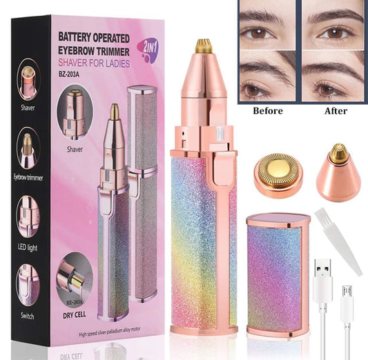 2 In 1 Battery Operated Eyebrow Trimmer Shaver For Ladies CF-001B