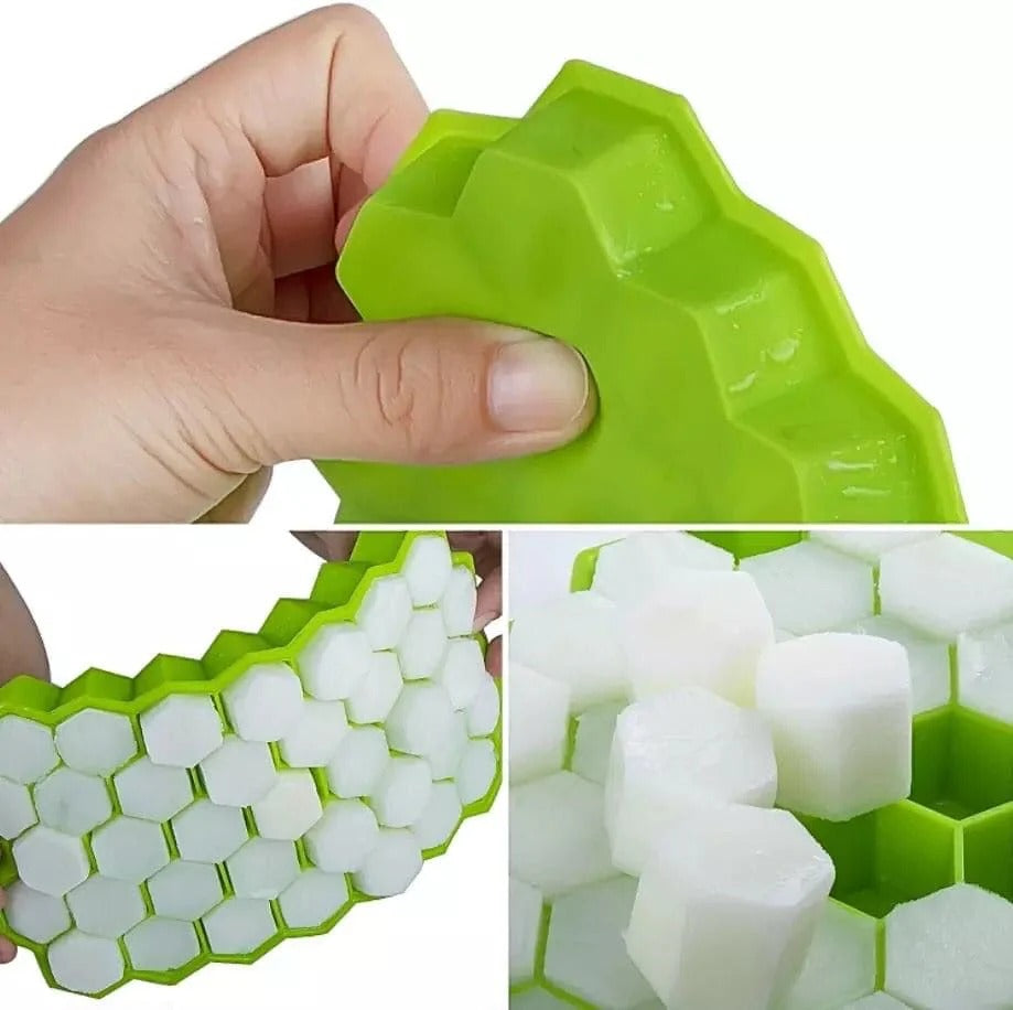 Honeycomb Shape Ice Mold | Durable Freezer Tray With Cover | Random Color