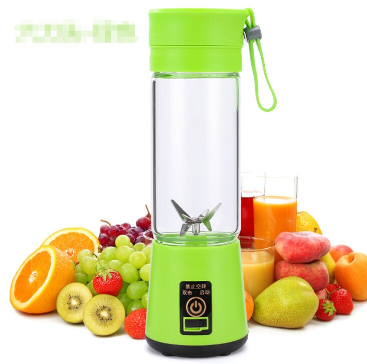 hand juicer maker fruit blender usb blender kitchen mixer kitche-6-Blade Portable Home USB Rechargeable Electric Fruit Extractor Juice Blender Machine(random color)