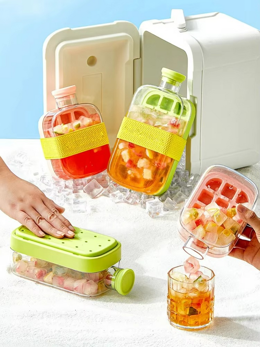 My Crush Cup Ice Cube Tray, Water Bottle Ice Cube Tray, Cool Summer Ice Cube Cup, Upgraded Ice Cube Bottle, Reusable Press-to-Cold Ice Cube Hydration - 500ml - Random Color (Fiber Glass