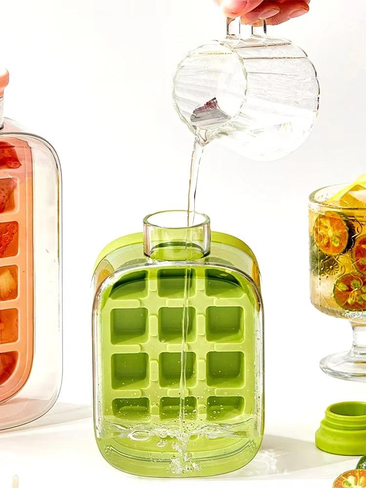 My Crush Cup Ice Cube Tray, Water Bottle Ice Cube Tray, Cool Summer Ice Cube Cup, Upgraded Ice Cube Bottle, Reusable Press-to-Cold Ice Cube Hydration - 500ml - Random Color (Fiber Glass