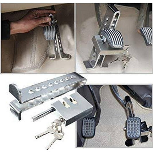 Car Steen Less steel Anti Theft Brake Clutch Pedal Lock For All  cars