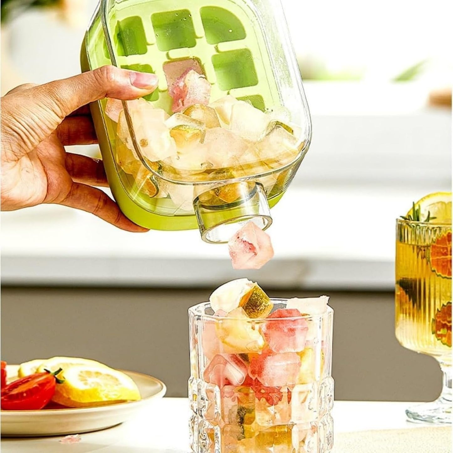 My Crush Cup Ice Cube Tray, Water Bottle Ice Cube Tray, Cool Summer Ice Cube Cup, Upgraded Ice Cube Bottle, Reusable Press-to-Cold Ice Cube Hydration - 500ml - Random Color (Fiber Glass